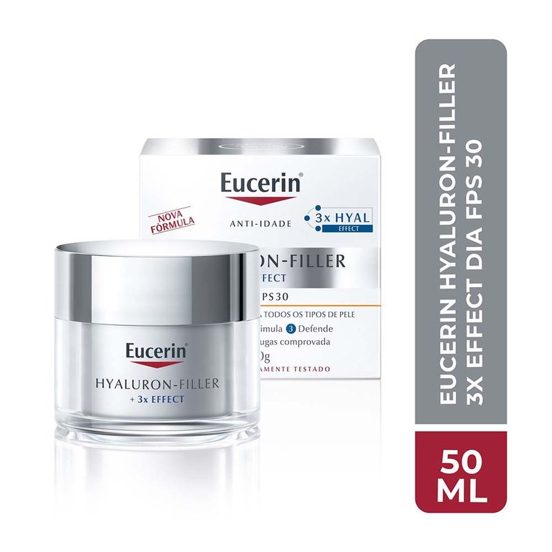 EUCERIN Creme Hidratante Facial Anti-Idade Dia Hyaluron-Filler + 3x Effect FPS30 50ml