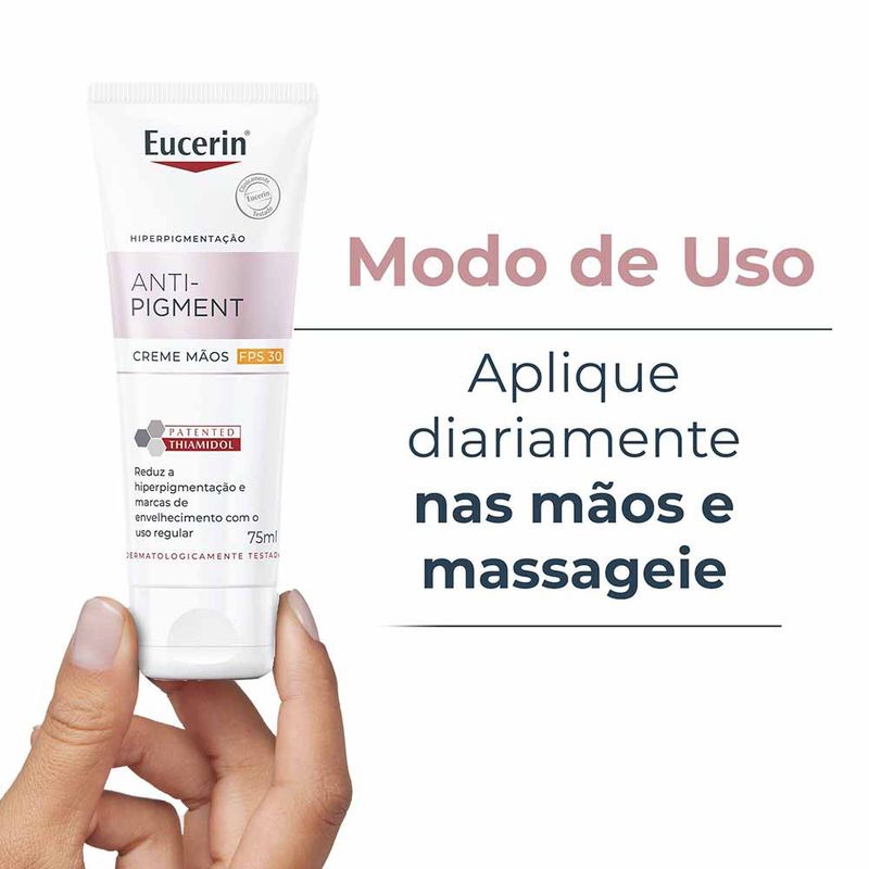 EUCERIN Creme de Mãos Clareador de Manchas Anti-Pigment FPS30 75ml