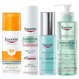 Eucerin Kit - Gel de Limpeza + Sérum + Protetor Solar Facial + Gel Hidratante para Pele Mista à Oleosa Kit
